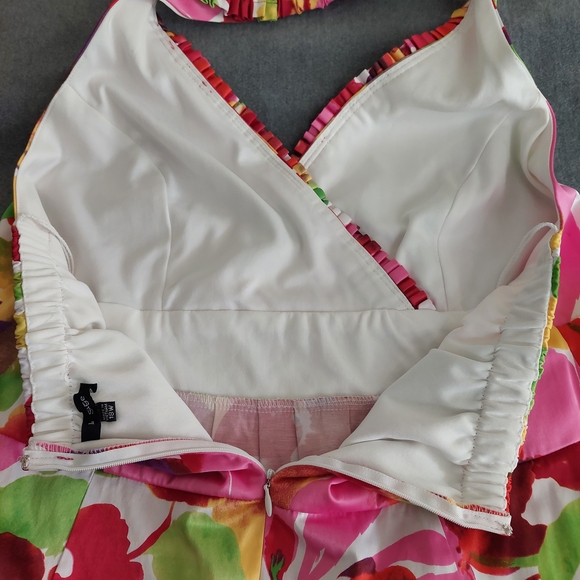 Blu Sage Floral Halter Mini Dress with Pockets Size 18W - Picture 5 of 9